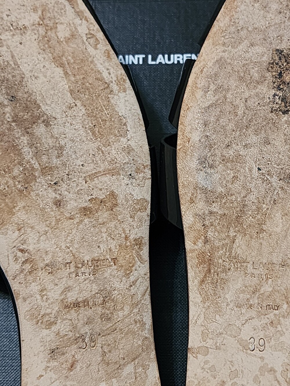 Saint Laurent Tribute Nu Pieds Flat Black Sandals 9/39 Travel Summer Vacation - Picture 7 of 14